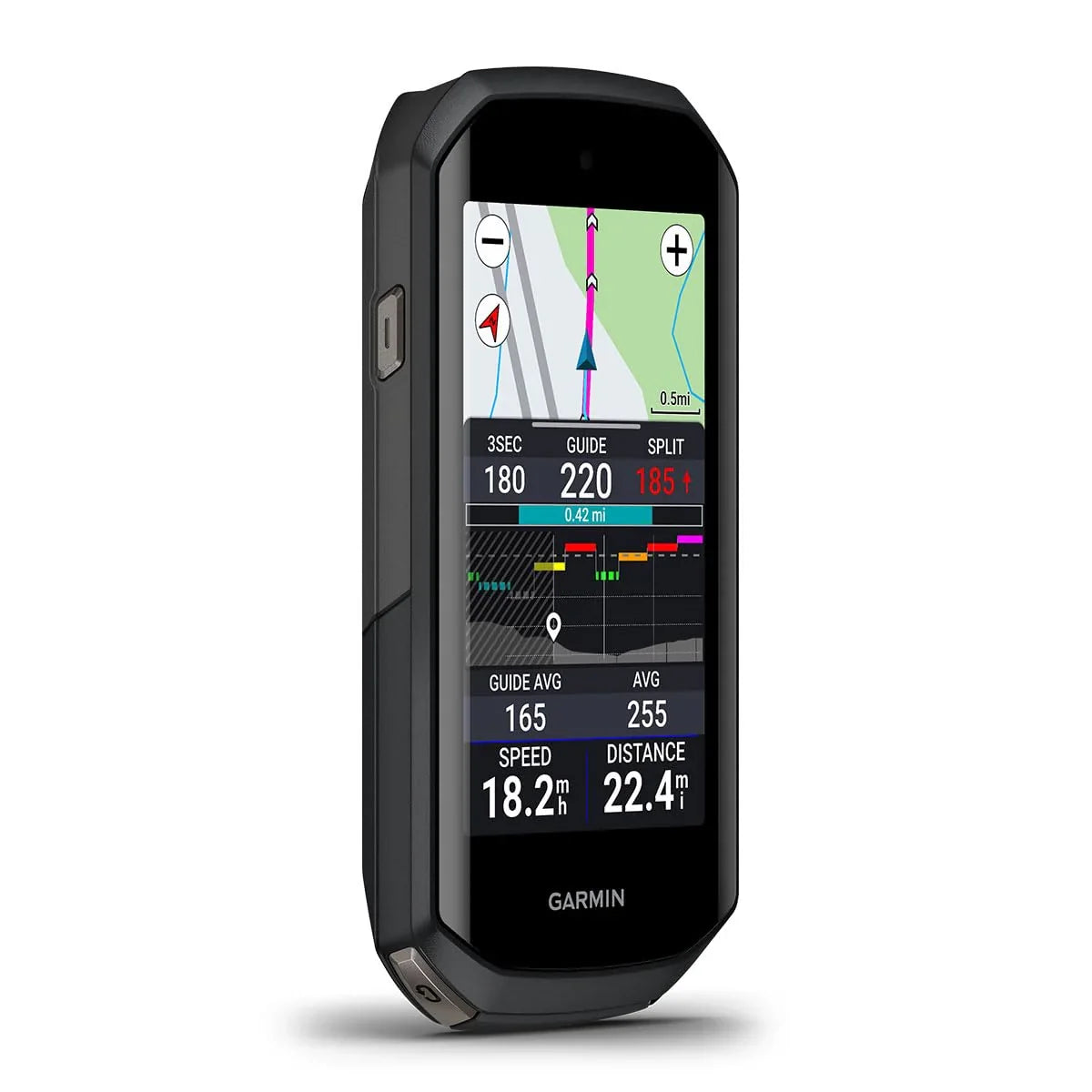Garmin Edge 1050 Premium Cycling Computer Bundle - Color Touchscreen, Built-in Speaker, Training & Group Ride, Road Alerts with PlayBetter Silicone Case (White), Screen Protectors, Tether & More